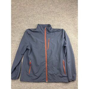 Mountain Khakis Full Zip Jacket XL Blue Orange Zipped Pockets Stretch Mock Neck